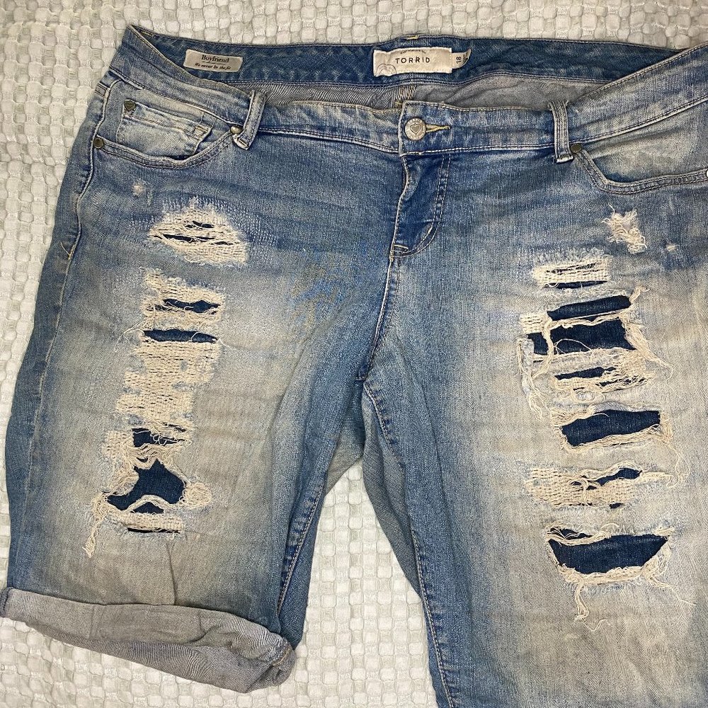 Distressed Denim Shorts